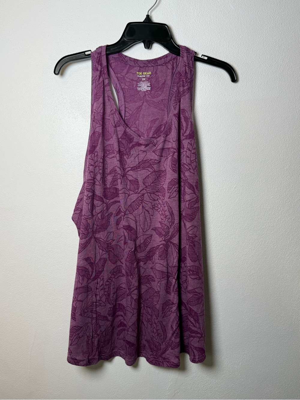 tek gear Purple Floral Racerback Tank with Knotted Hem - Picture 2 of 4